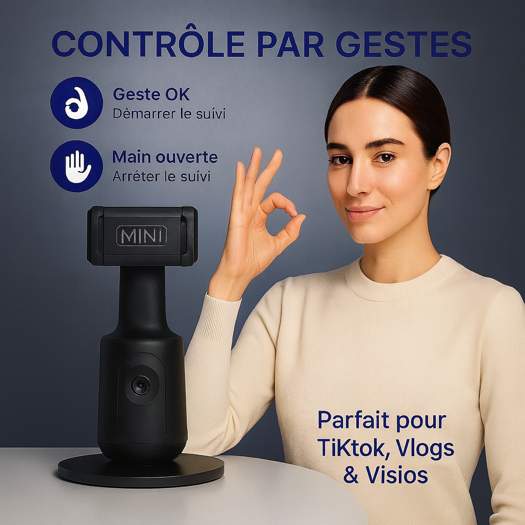 Support Téléphone 360° avec Suivi Automatique Intelligent AI